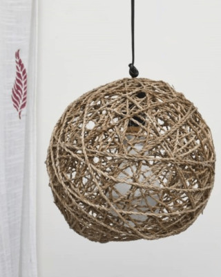 Handcrafted Banana Fibre Lamp Shade Handcrafted Banana Fibre Lamp Shade