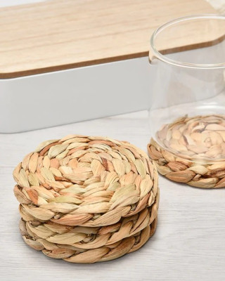 Premium Quality Water Hyacinth Coaster Set of 6