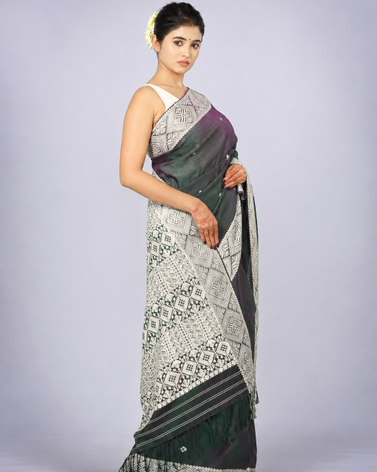 Cotton x Raw Silk Saree Handloom Saree