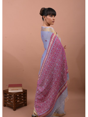 COTTON BLUE HANDWOVEN SAREE COTTON BLUE HANDWOVEN SAREE