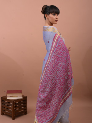 COTTON BLUE HANDWOVEN SAREE COTTON BLUE HANDWOVEN SAREE