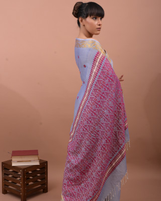 COTTON BLUE HANDWOVEN SAREE COTTON BLUE HANDWOVEN SAREE