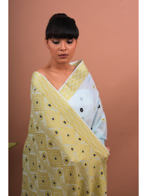 COTTON HANDWOVEN LIGHT BLUE SAREE COTTON HANDWOVEN LIGHT BLUE SAREE