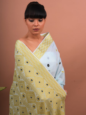COTTON HANDWOVEN LIGHT BLUE SAREE COTTON HANDWOVEN LIGHT BLUE SAREE