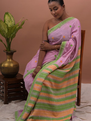 COTTON LAVENDER HANDWOVEN SAREE COTTON LAVENDER HANDWOVEN SAREE