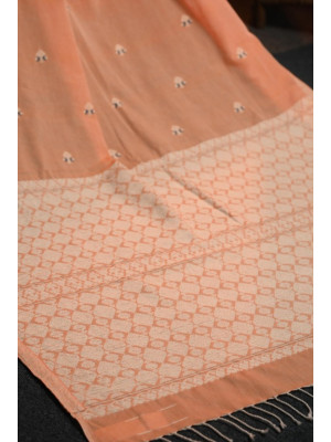 Peach Cotton Handloom Saree Peach Cotton Handloom Saree