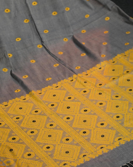 Grey Cotton Handloom Saree Grey Cotton Handloom Saree