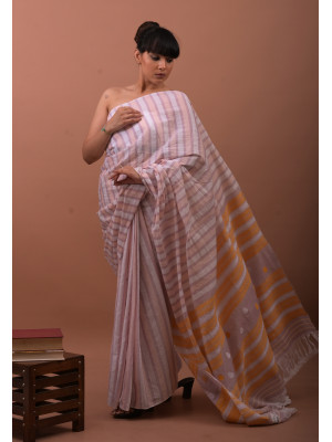 COTTON HANDWOVEN MIX PATTERN SAREE COTTON HANDWOVEN MIX PATTERN SAREE