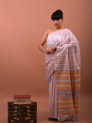 COTTON HANDWOVEN MIX PATTERN SAREE COTTON HANDWOVEN MIX PATTERN SAREE