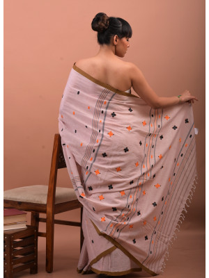 COTTON LIGHT PINK HANDWOVEN SAREE COTTON LIGHT PINK HANDWOVEN SAREE