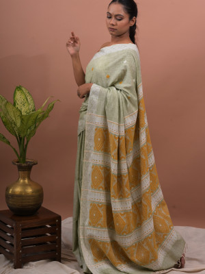 ERI GRAY SILK SAREE (AHIMSA SILK)  ERI GRAY SILK SAREE (AHIMSA SILK)