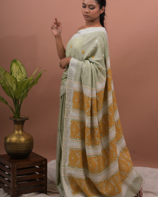 ERI GRAY SILK SAREE (AHIMSA SILK)  ERI GRAY SILK SAREE (AHIMSA SILK)
