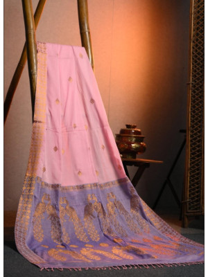 Eri Silk Saree with Zari Peacock