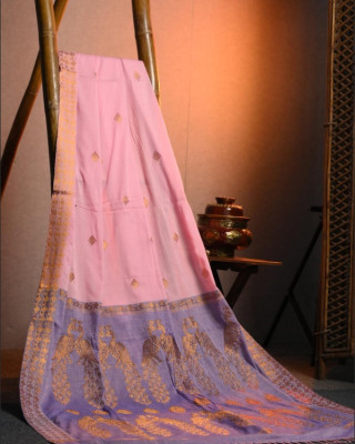 Eri Silk Saree with Zari Peacock