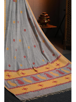Grey Eri (Ahimsa) Silk Handloom Saree