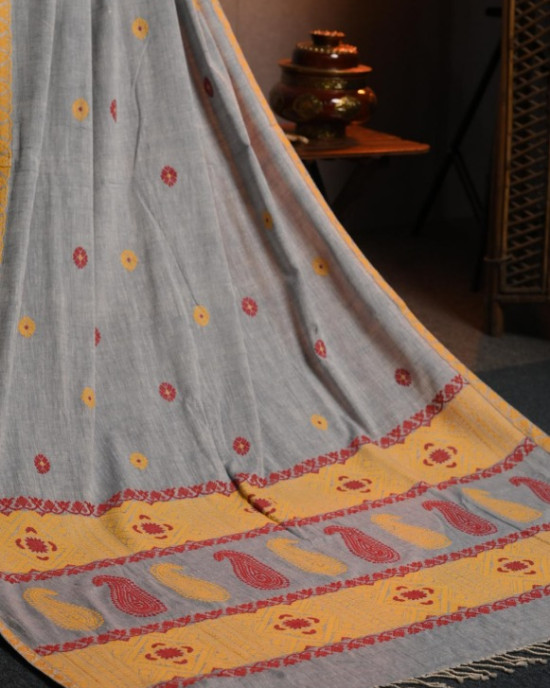 Grey Eri (Ahimsa) Silk Handloom Saree Grey Eri (Ahimsa) Silk Handloom Saree
