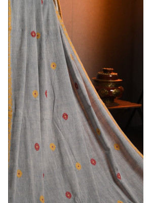 Grey Eri (Ahimsa) Silk Handloom Saree