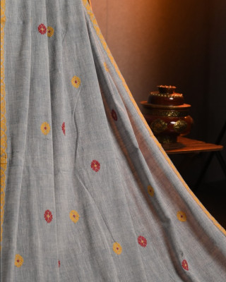 Grey Eri (Ahimsa) Silk Handloom Saree Grey Eri (Ahimsa) Silk Handloom Saree