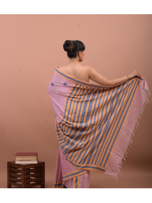 PINK ERI SILK SAREE (AHIMSA SILK)  PINK ERI SILK SAREE (AHIMSA SILK)