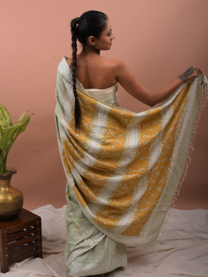 ERI GRAY SILK SAREE (AHIMSA SILK)  ERI GRAY SILK SAREE (AHIMSA SILK)