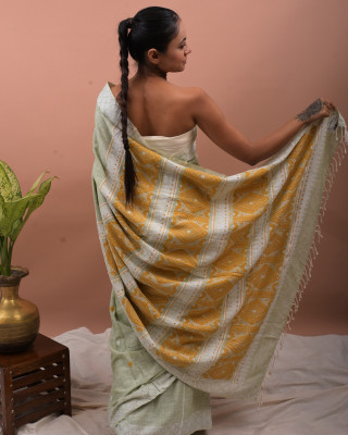 ERI GRAY SILK SAREE (AHIMSA SILK)  ERI GRAY SILK SAREE (AHIMSA SILK)