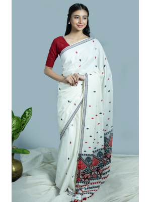 ERI WHITE SILK SAREE (AHIMSA SILK) ERI WHITE SILK SAREE (AHIMSA SILK)