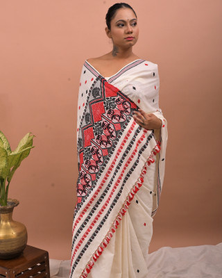 ERI CREAM SILK SAREE (AHIMSA SILK) ERI CREAM SILK SAREE (AHIMSA SILK)