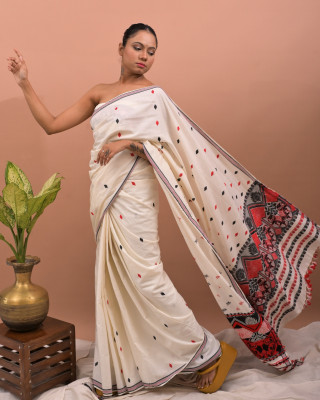 ERI CREAM SILK SAREE (AHIMSA SILK) ERI CREAM SILK SAREE (AHIMSA SILK)