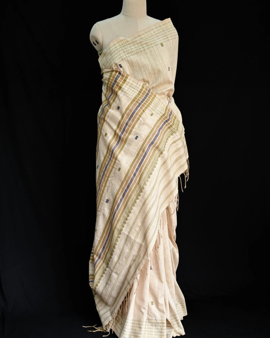 Eri (Ahimsa) Silk Multi color Stripe Saree Eri (Ahimsa) Silk Multi color Stripe Saree