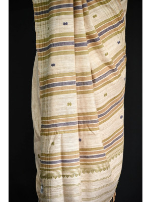 Eri (Ahimsa) Silk Multi color Stripe Saree Eri (Ahimsa) Silk Multi color Stripe Saree