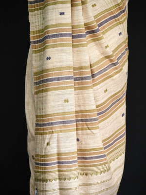 Eri (Ahimsa) Silk Multi color Stripe Saree Eri (Ahimsa) Silk Multi color Stripe Saree