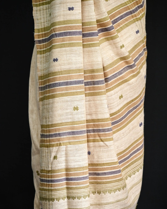 Eri (Ahimsa) Silk Multi color Stripe Saree Eri (Ahimsa) Silk Multi color Stripe Saree