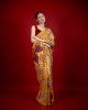 ECONIC SUHNERI SAREE - MULBERRY SILK WITH ECO PRINTS