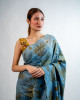 ECONIC NEELA SAREE - MULBERRY SILK WITH ECO PRINTS