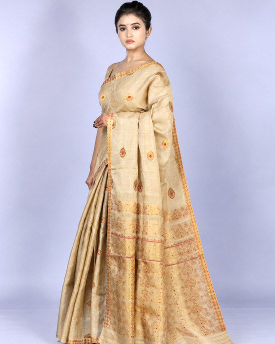Assam Pure Handloom Muga Silk Saree
