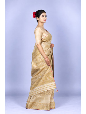 Assam Pure Muga Silk Handloom Saree with Eri Motifs Assam Pure Muga Silk Handloom Saree with Eri Motifs