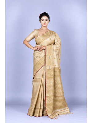 Assam Pure Muga Silk Handloom Saree with Eri Motifs