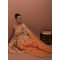 TUSSAR SILK SAREE Orange beige