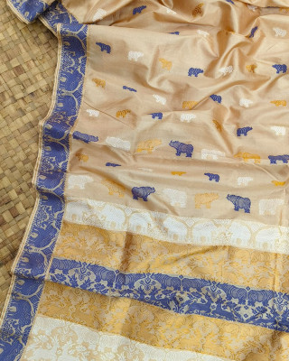 Tussar Silk Assamese Kaziranga Handloom Saree
