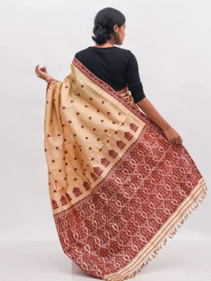 Muga x Tussar Silk Saree