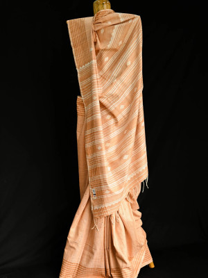 PEACH ERI (AHIMSA) SILK SAREE