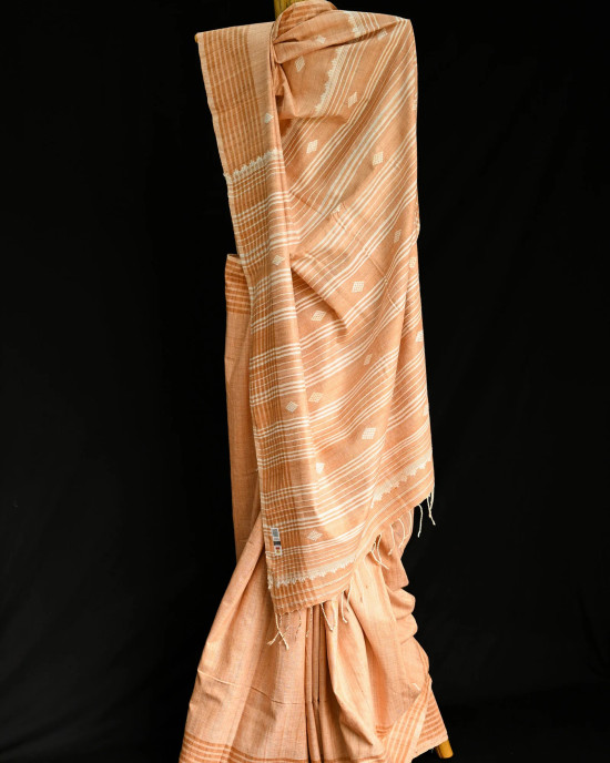 PEACH ERI (AHIMSA) SILK SAREE PEACH ERI (AHIMSA) SILK SAREE