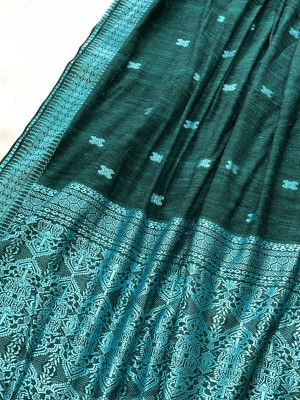 GREEN ERI SILK SAREE (AHIMSA SILK)