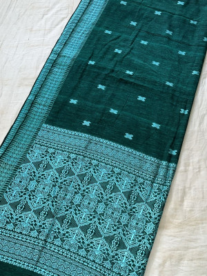 GREEN ERI SILK SAREE (AHIMSA SILK)