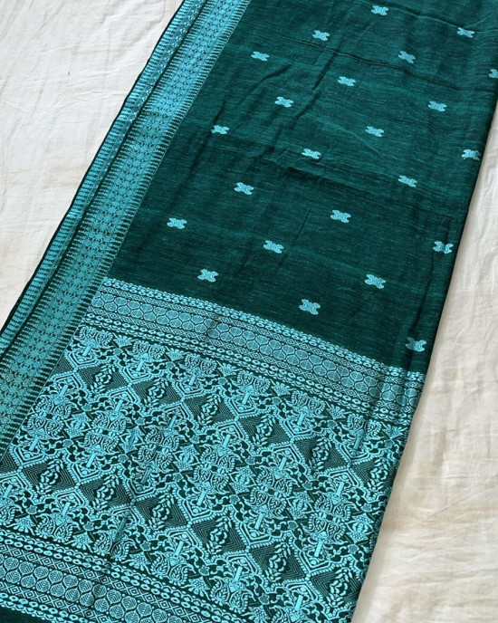 GREEN ERI SILK SAREE (AHIMSA SILK) GREEN ERI SILK SAREE (AHIMSA SILK)