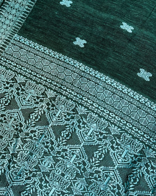 GREEN ERI SILK SAREE (AHIMSA SILK) GREEN ERI SILK SAREE (AHIMSA SILK)