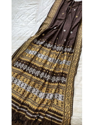 DARK BROWN ERI SILK SAREE (AHIMSA SILK) DARK BROWN ERI SILK SAREE (AHIMSA SILK)