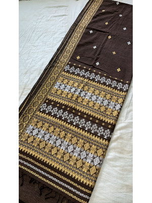 DARK BROWN ERI SILK SAREE (AHIMSA SILK) DARK BROWN ERI SILK SAREE (AHIMSA SILK)