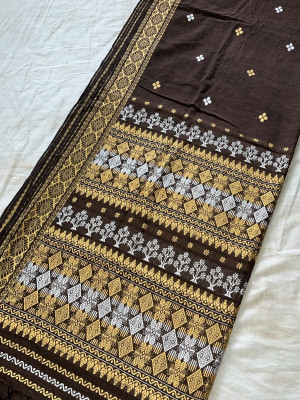 DARK BROWN ERI SILK SAREE (AHIMSA SILK) DARK BROWN ERI SILK SAREE (AHIMSA SILK)
