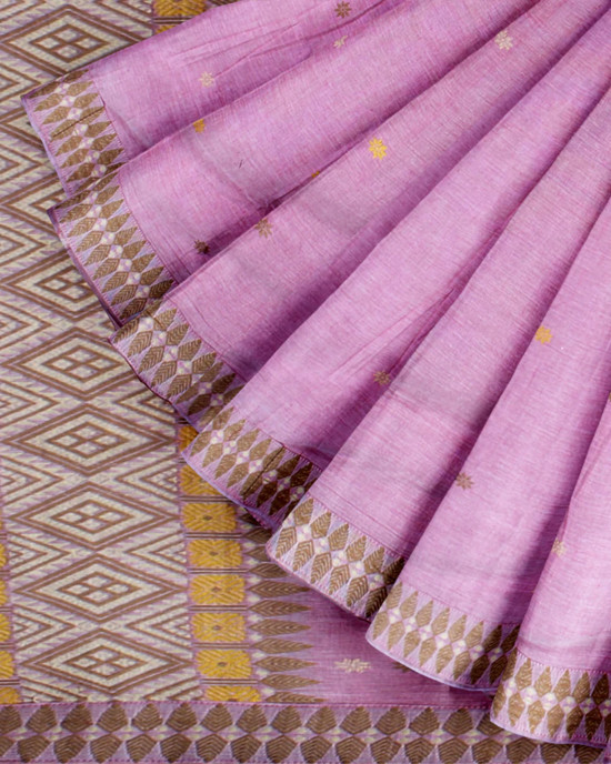 COTTON HANDWOVEN PINKISH SAREE